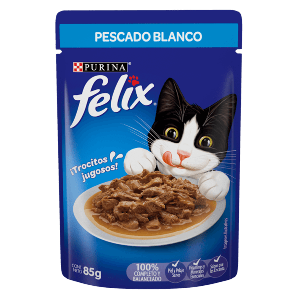 Alimento Húmedo Para Gato Felix Classic Con Pescado Blanco - 85 Gr