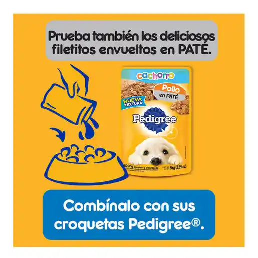 Pedigree Alimento para Perro Cachorro Sabor Res en Filetes