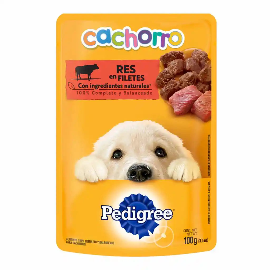 Pedigree Alimento para Perro Cachorro Sabor Res en Filetes