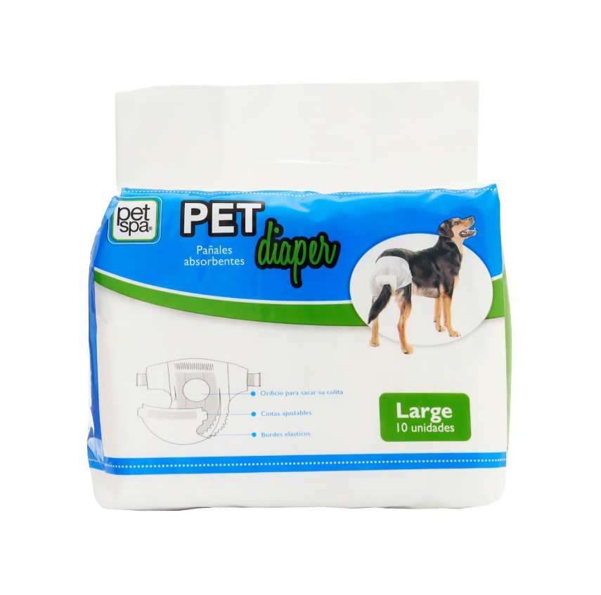 Pañal Perro Pet Diaper Talla L X 10 Unidades