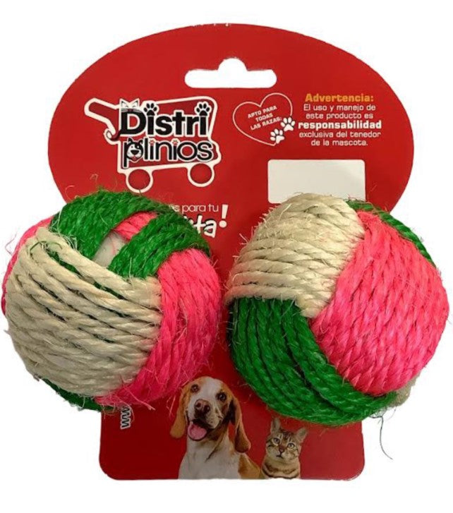 Set de 2 Pelotas Forrada en Cabuya Para Gato