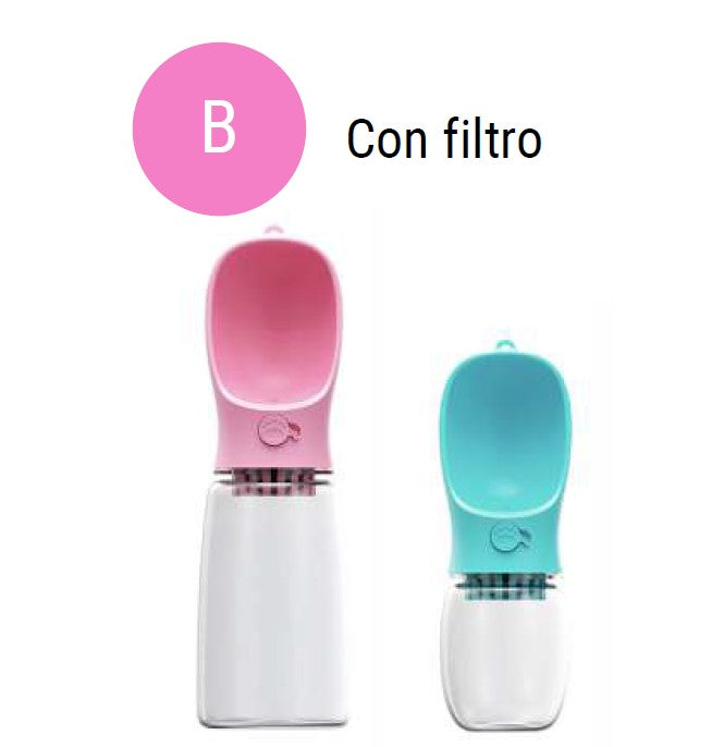 Bebedero portable con botón de activación y bloqueo