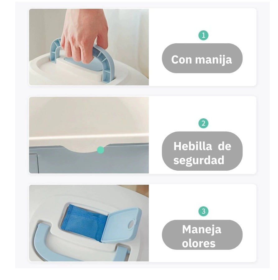 Arenera cubierta grande con espacio para filtro